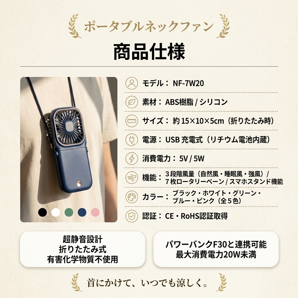 FanCharge 2WAY™ — 折りたたみ扇風機付きモバイルバッテリー