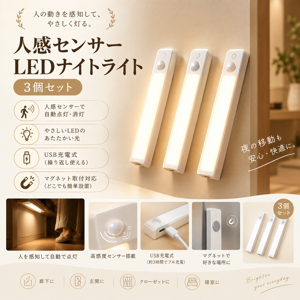 BrightMag™ | 強力マグネットLEDライト