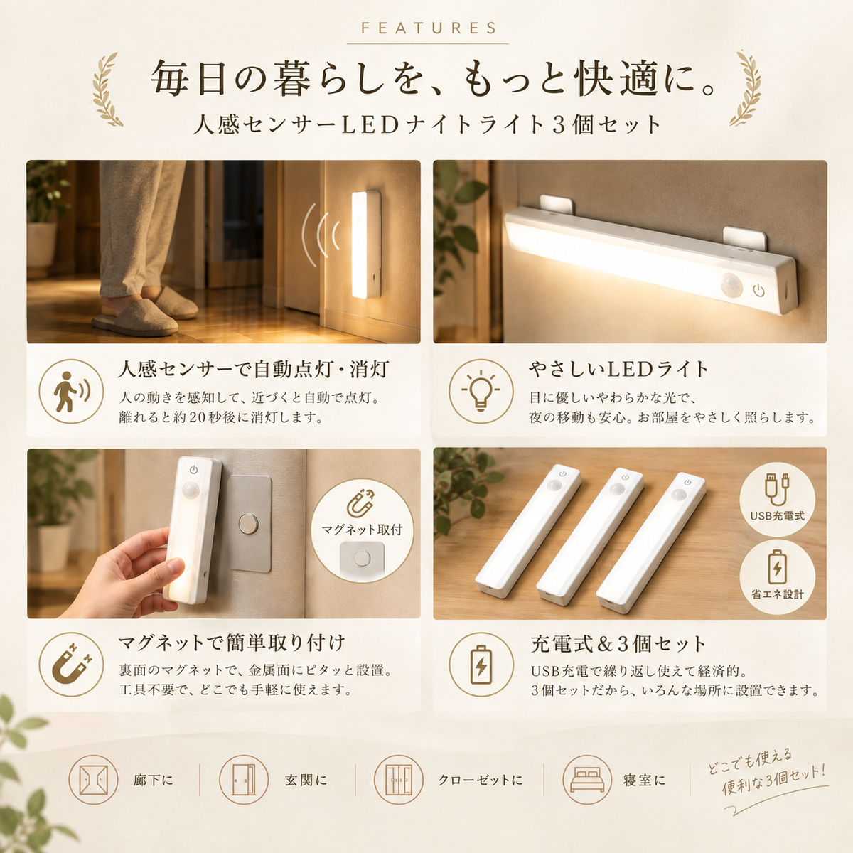 BrightMag™ | 強力マグネットLEDライト