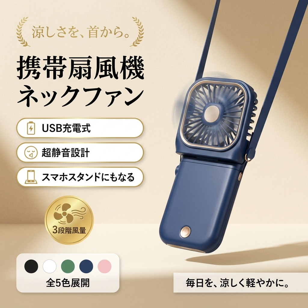 FanCharge 2WAY™ — 折りたたみ扇風機付きモバイルバッテリー