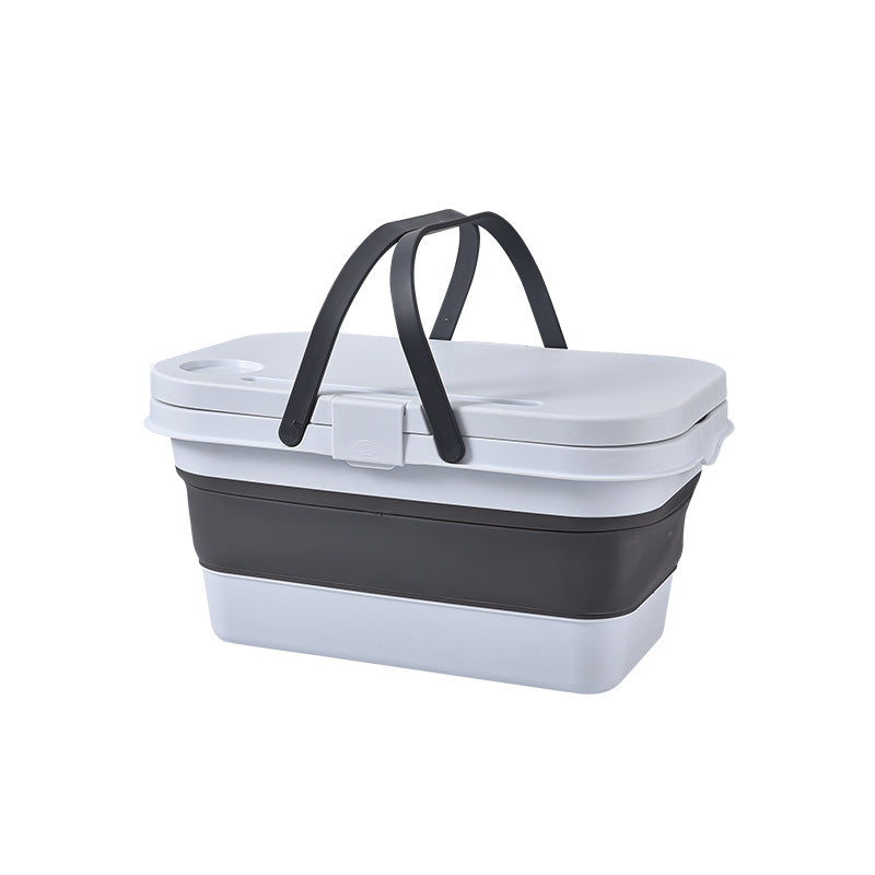 FoldBasket™ 折りたたみ式ピクニックバスケット（テーブル付き）