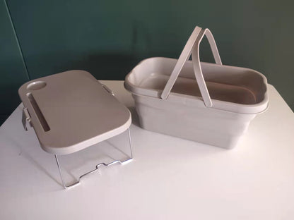 FoldBasket™ 折りたたみ式ピクニックバスケット（テーブル付き）